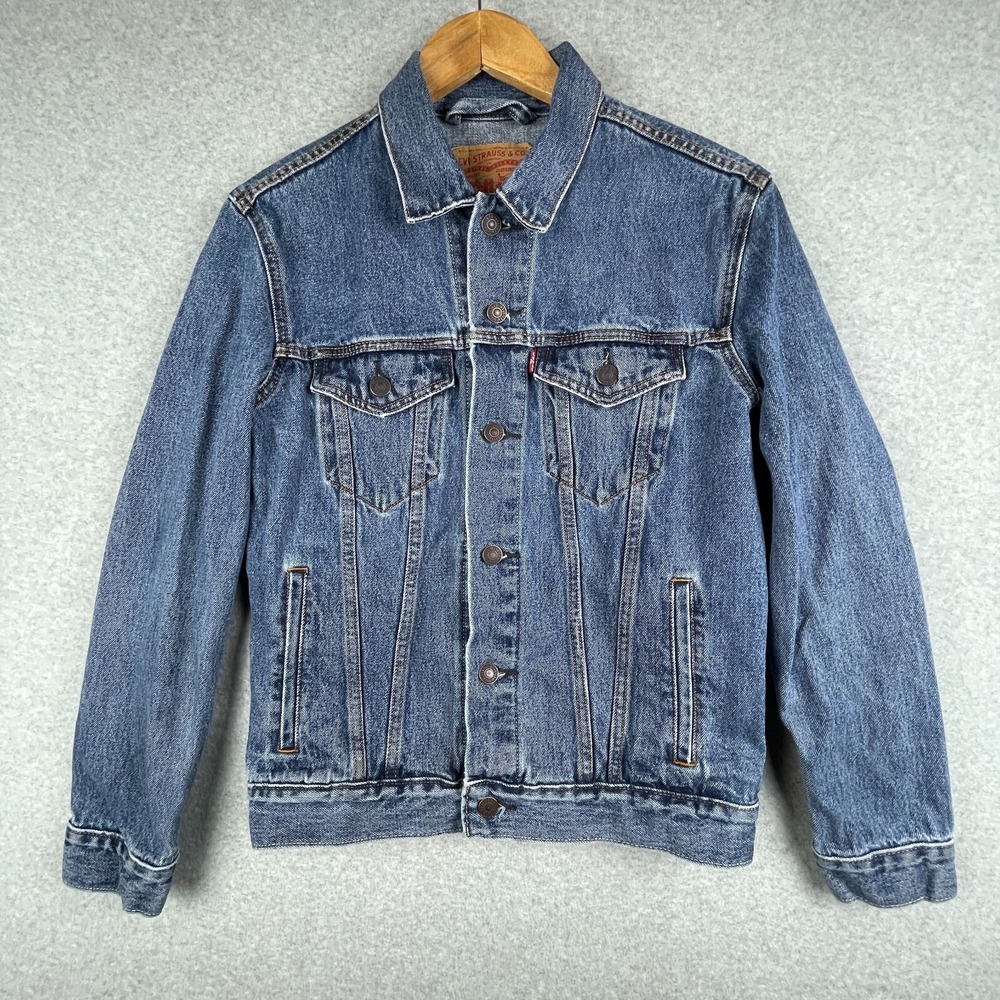 Levis Trucker Jacket Mens Small Blue‎ Jean Denim Type 3 III Faded 72334 Classic